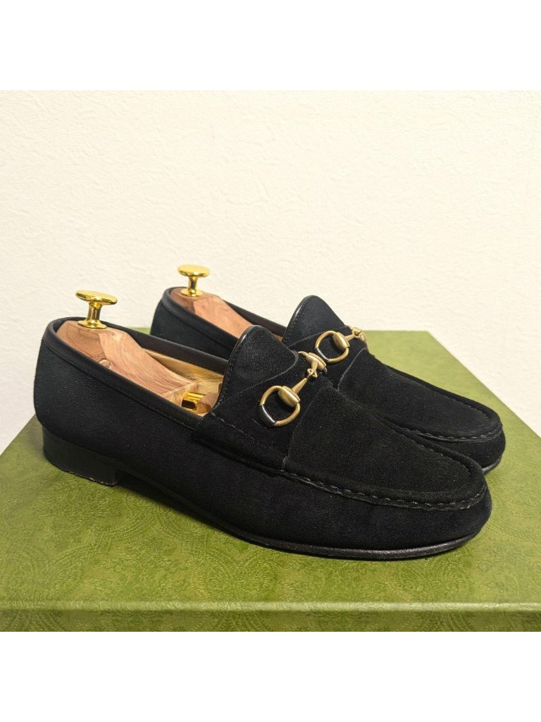 Gucci Horsebit Loafers Suede Black 36